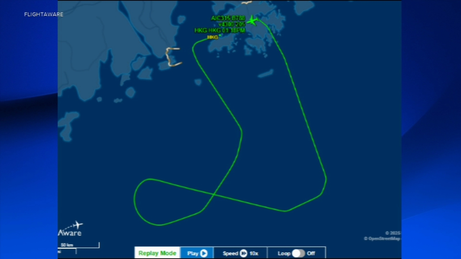 Air India flight returns to Hong Kong due to a midair technical issue, just days after deadly Boeing 787 Dreamliner plane crash
