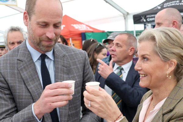 William and Sophie sample gin during rare joint outing