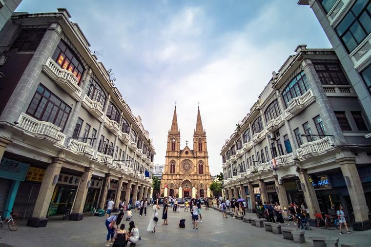 The 137-year-old Cathedral of the Sacred Heart of Jesus stands in Guangzhou, China.