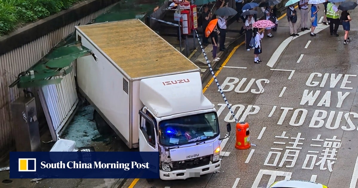 Hong Kong woman, 51, dies after being trapped under truck in bus stop crash