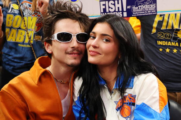 Timothee Chalamet and Kylie Jenner at the Knicks game on May 31