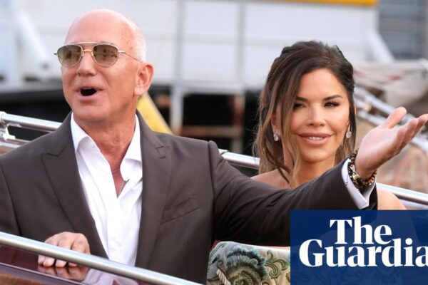 Celebrities and protesters converge on Venice for Bezos and Sánchez wedding – video | Jeff Bezos