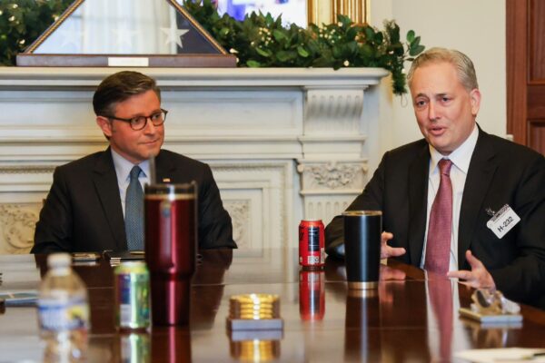 White House crypto and AI czar David Sacks, seen with Speaker Mike Johnson.