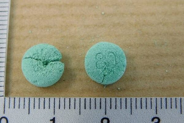 An urgent warning has been issued after two people died in a suspected synthetic opioid overdose following a night out over the weekend (pictured: pills seized by police)