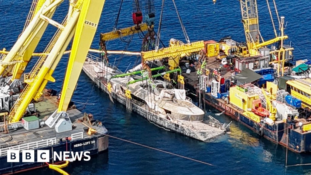 Sunken British superyacht raised from seabed