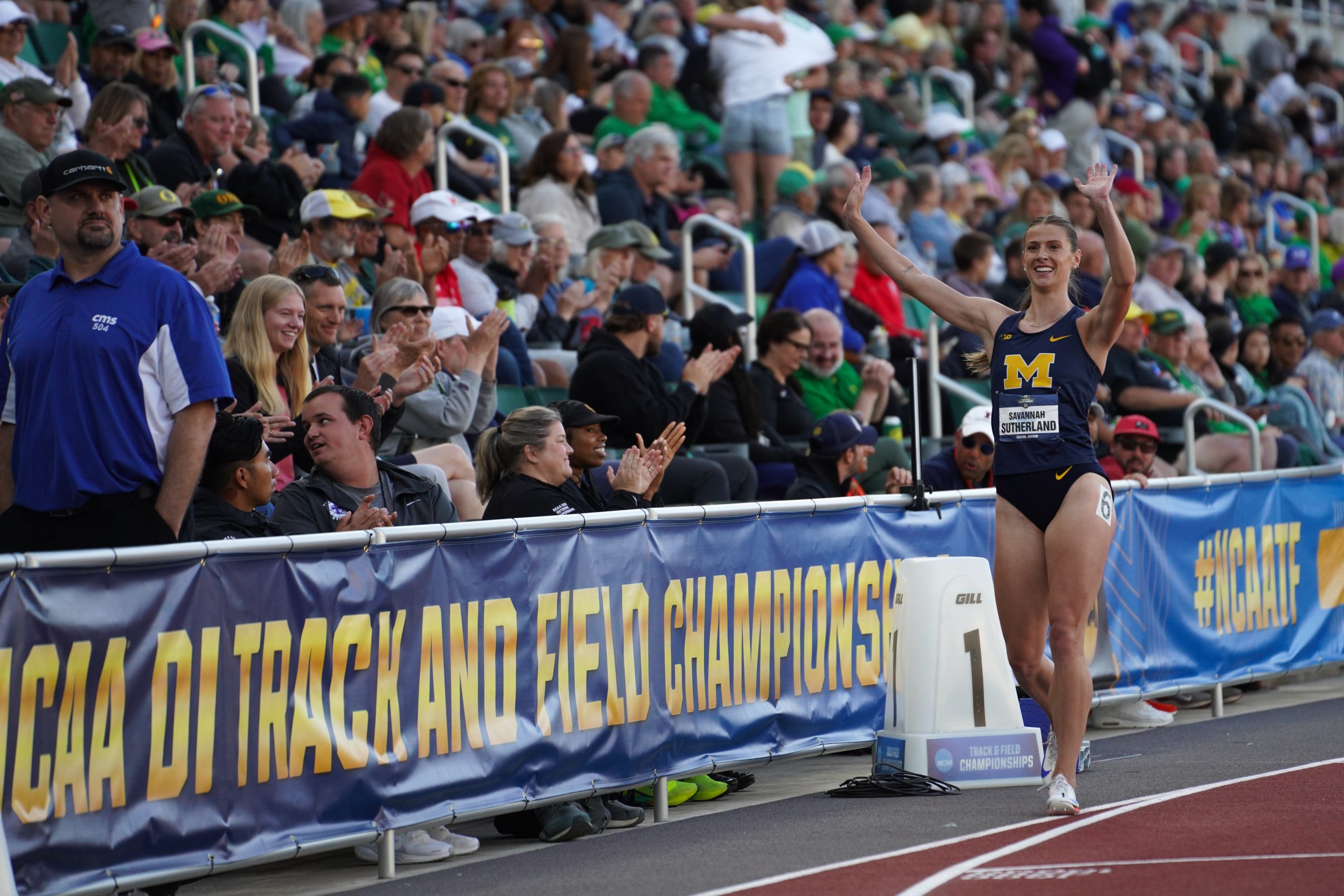 Sutherland secures second outdoors national championship in record-breaking fashion