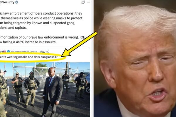 Trump Slams Protesters’ Masks Despite Police Using Them Trump Slams Protesters' Masks Despite Police Using Them