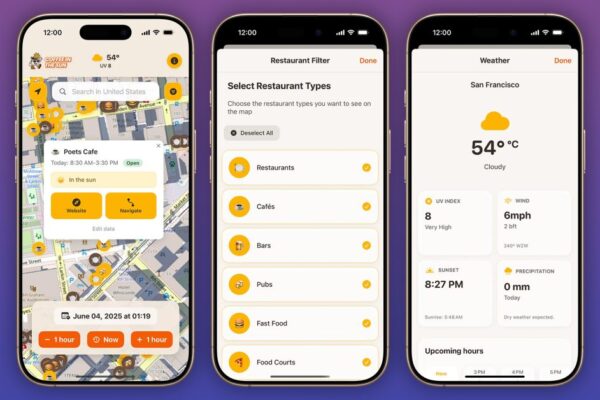 Indie App Spotlight: ‘Coffee in the Sun’ helps you find an ideal outdoor spot to hang