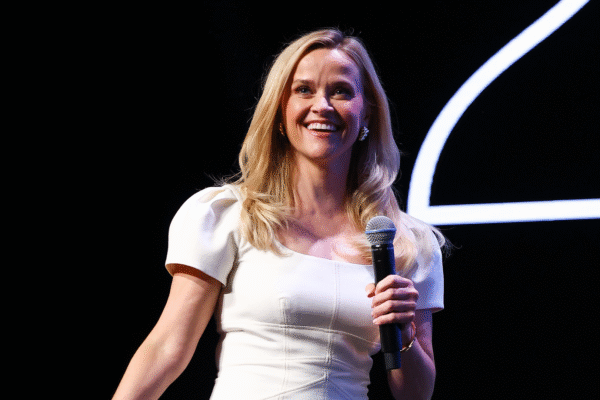 Reese Witherspoon wears a little white dress during Cannes Lions International Festival Of Creativity 2025.