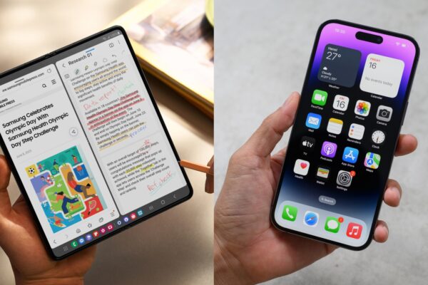 Samsung Galaxy Z Fold 5 and iPhone 14 Pro Max