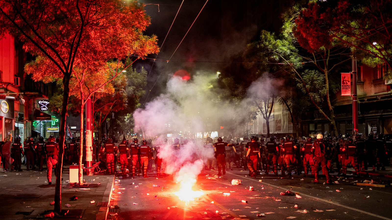 Protestors clash with riot police amid unrest in Serbia | World News