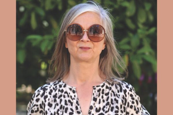 Fashion expert Alyson Walsh wears an oversized pair of Linda Farrow sunglasses