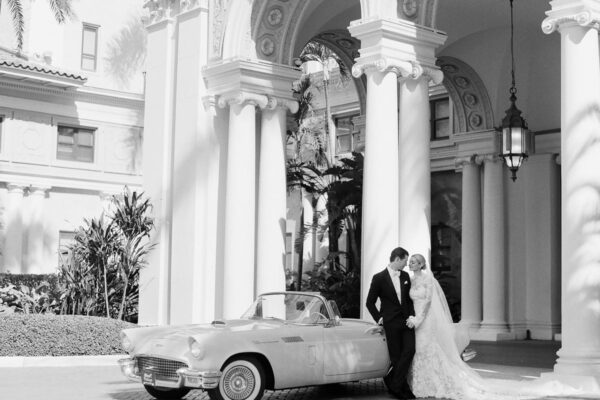 The Breakers Palm Beach sets a stately backdrop for the nuptials of Neapolitans Charlotte Cook and Connor Maloney. Photo by KT Merry