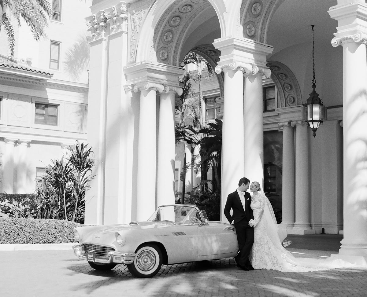 The Breakers Palm Beach sets a stately backdrop for the nuptials of Neapolitans Charlotte Cook and Connor Maloney. Photo by KT Merry