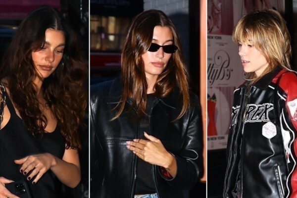 Hailey Bieber, Camila Morrone, and Suki Waterhouse have a girls' night out