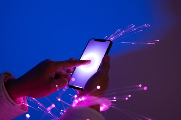 Hand holding a smartphone
