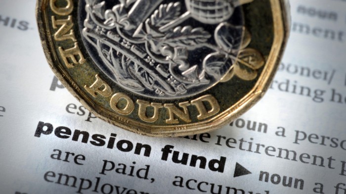 Dictionary definition of words pension fund with one pound coin
