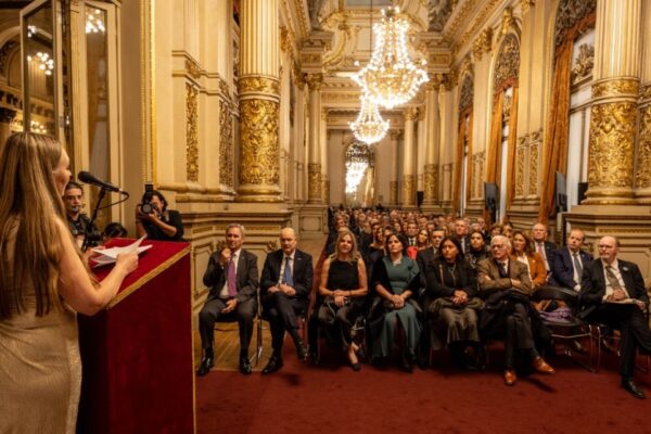 UK Ambassador to Argentina Kirsty Hayes hosts an event at the Teatro Colón celebrating 200 years of bilateral relations with Argentina.