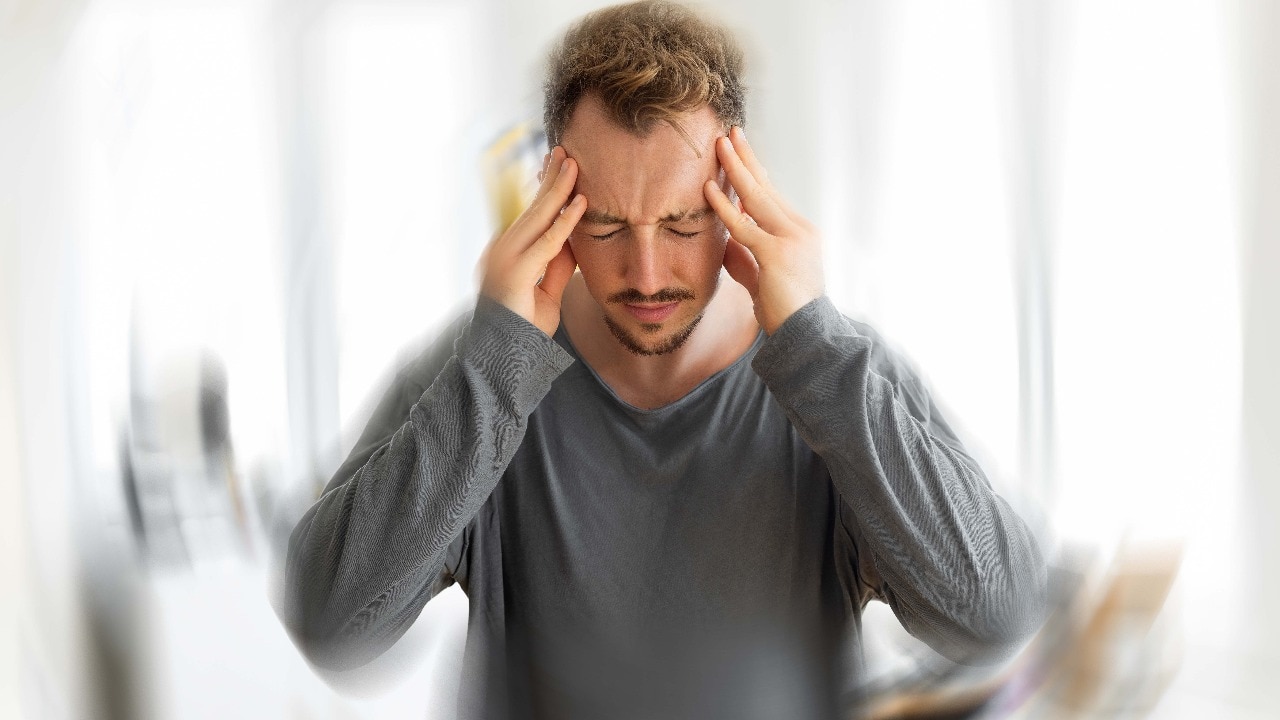 Male with vertigo having strong headaches