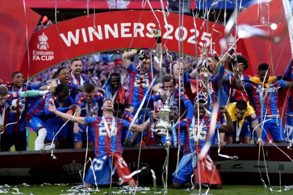 Crystal Palace celebrate after winning the FA Cup