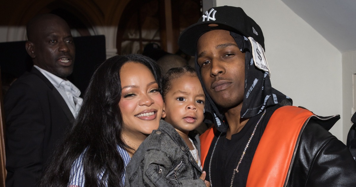 Rihanna and Son Riot Attend A$AP Rocky's Fashion Show in Paris