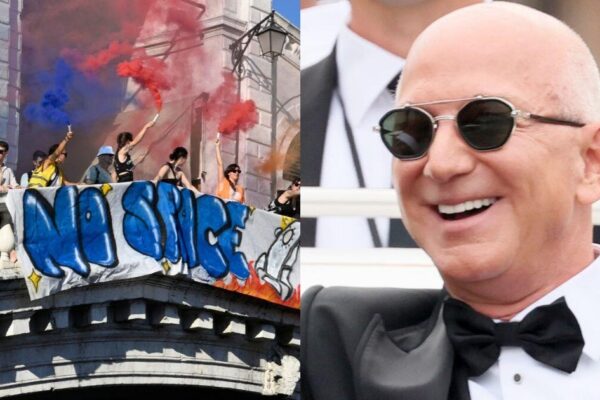 Hundreds protest extravagant Venice wedding of Jeff Bezos, Lauren Sánchez