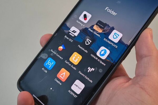 The a list of audio apps on a Realme phone.