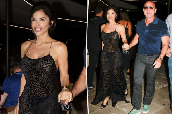 Lauren Sánchez wears sheer animal-print dress on St. Tropez date night with Jeff Bezos
