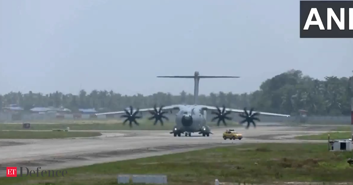 British specialists arrive on A400M to to inspect Royal Navy’s stranded F-35B fighter jet at Thiruvananthapuram airport
