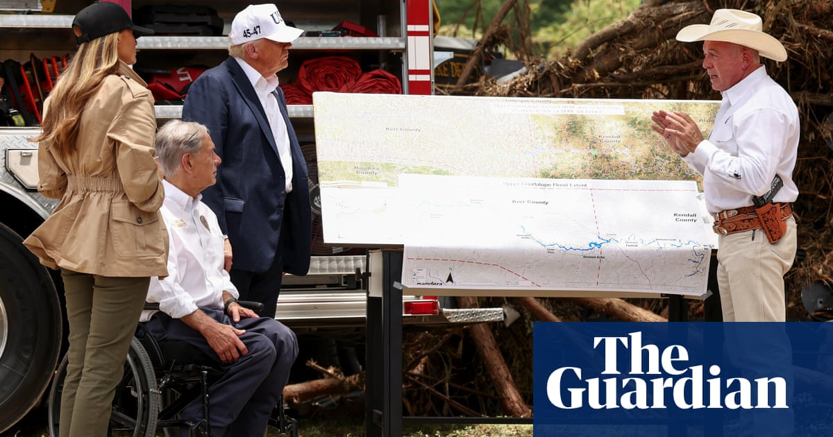Trump news at a glance: Trump tours Texas disaster zone as administration dodges questions over future of Fema | Trump administration