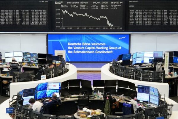 European shares fall amid fresh Trump tariff threat, autos lead decline