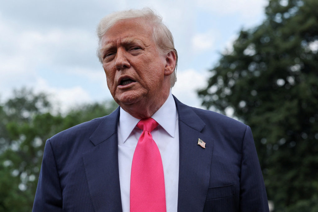 WATCH: Asked if his name appears in Epstein files, Trump claims Comey, Obama and Biden made them up