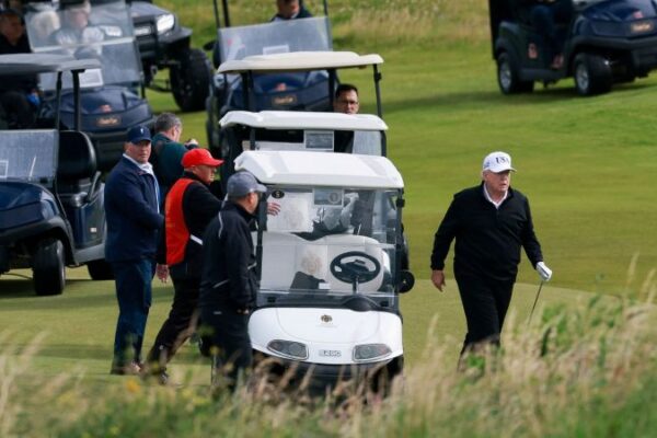 Trump’s Scotland trip latest example of blending private business with presidential duties