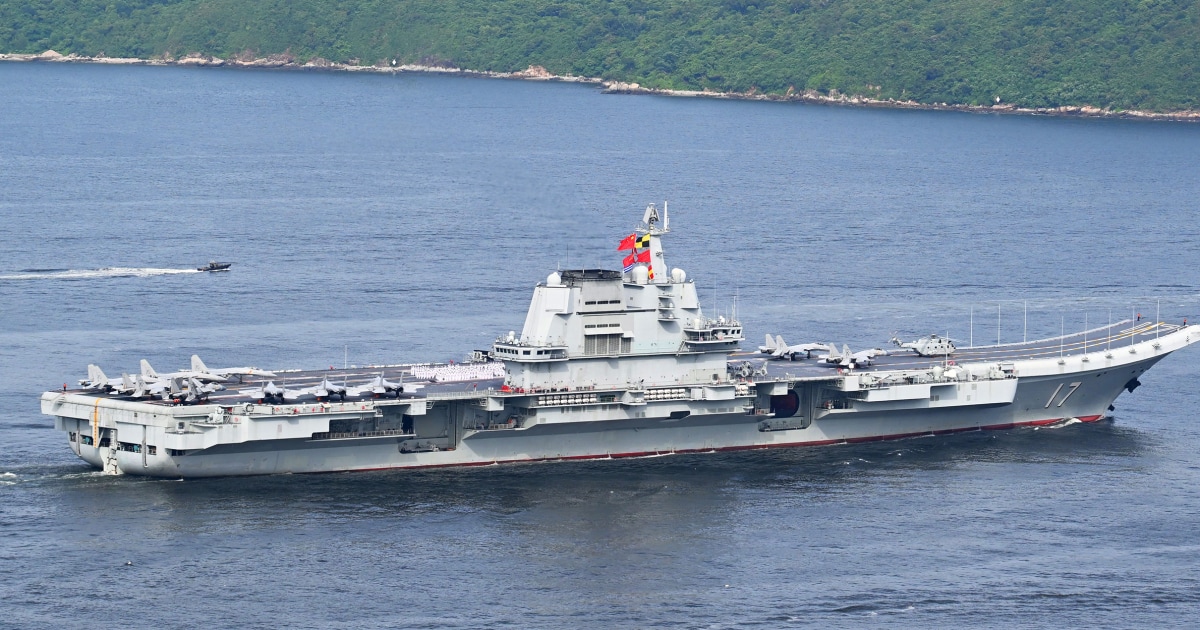 China's first homemade aircraft carrier sails into Hong Kong in a show of military prowess