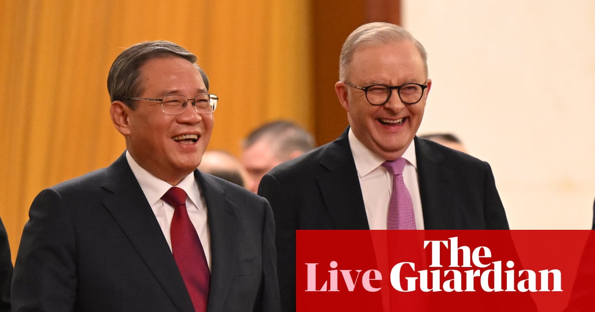 Australia news live: Australia-China relations have recovered from low point, says Li | Australia news