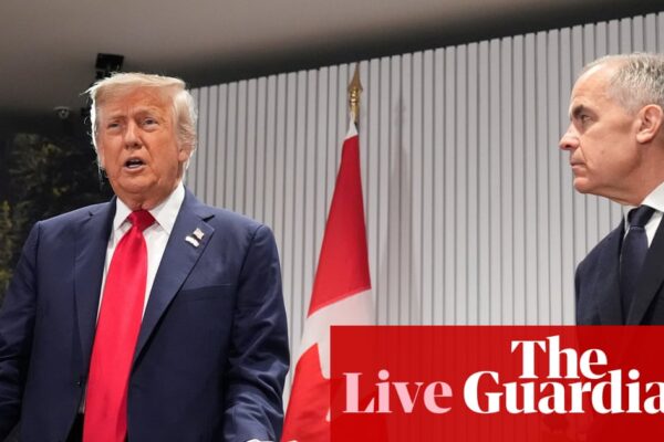 Trump steps up Canada trade war after Carney’s Palestine pledge – US politics live | US news