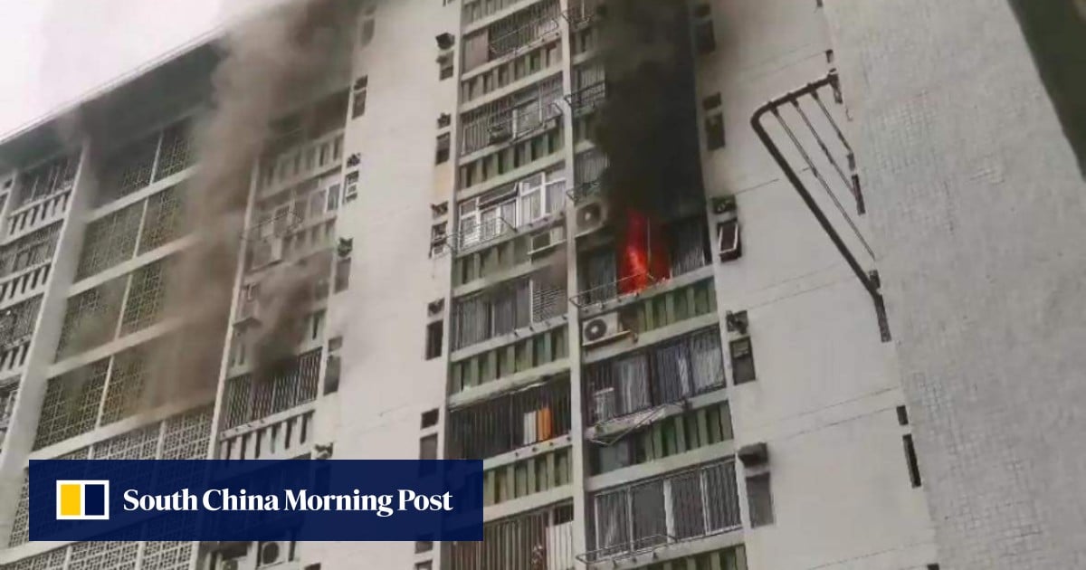 Man dies after fall from building during ‘suspicious’ blaze in Hong Kong