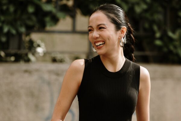woman wearing a black tank top