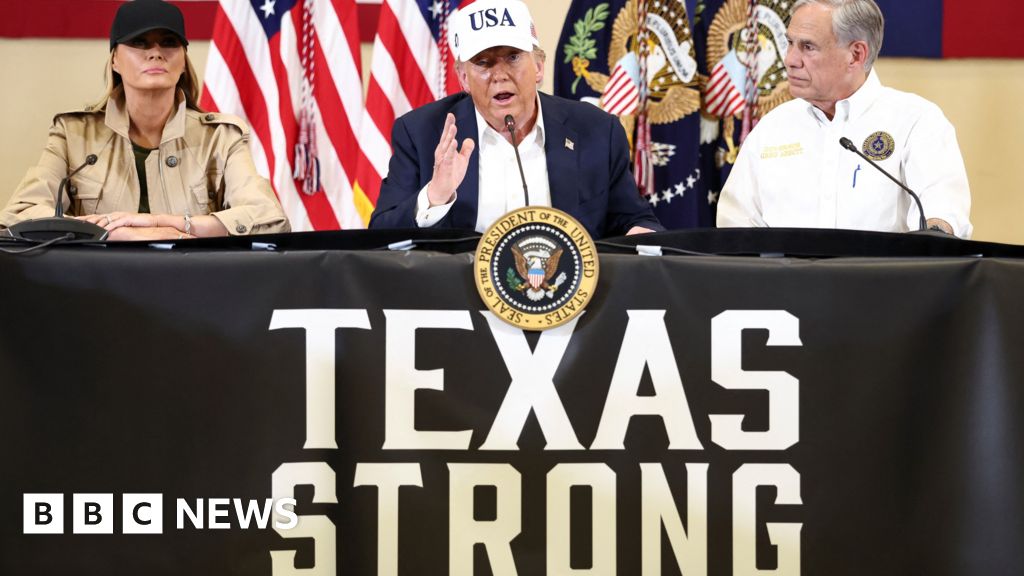 Trump surveys damage in Texas as search efforts continue for 160 missing