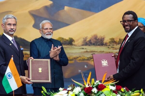 EAM Jaishankar likely to visit China first time in five years. What’s on the agenda? Prime Minister Narendra Modi and President of Namibia, Netumbo Nandi-Ndaitwah, witness exchange of MoUs between the India and Namibia, in Windhoek on Wednesday. External Affairs Minister S Jaishankar also present.