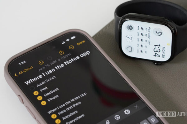 As a Wear OS fan, I can’t wait for this watchOS 26 feature An Apple Watch rests next to an iPhone displaying the Notes app.