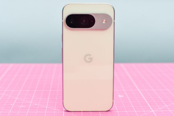 Google Pixel 9 in Wintergreen showing back camera bar