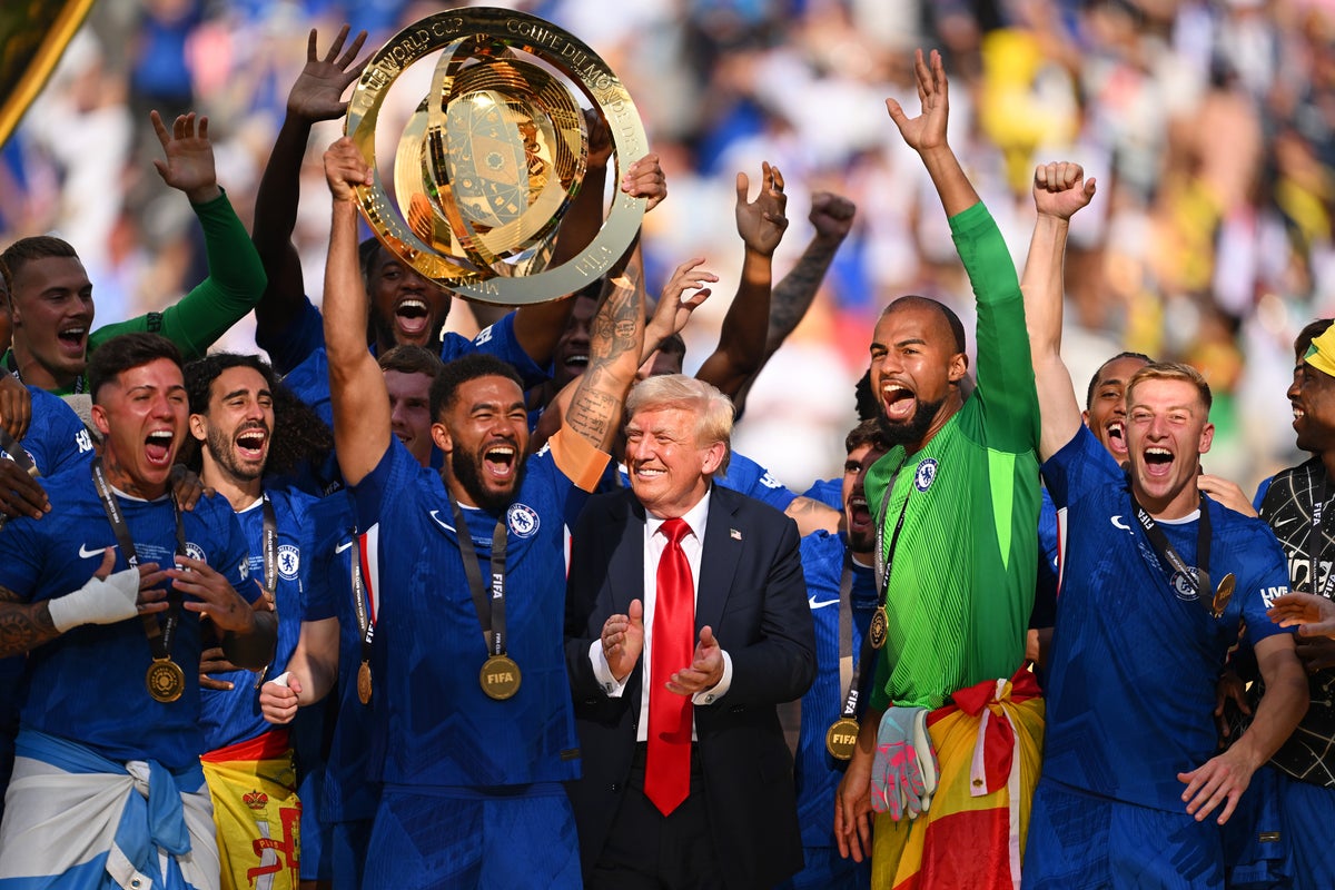 Donald Trump crashes Chelsea’s trophy lift after winning the Club World Cup final