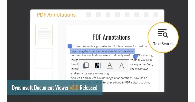 Dynamsoft Document Viewer SDK 3.0 Unlocks Interactive Text Features for Web Apps