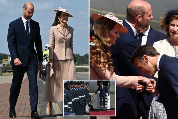 France's Emmanuel Macron greeted by Prince William and Kate Middleton as he arrives in UK for 3-day state visit