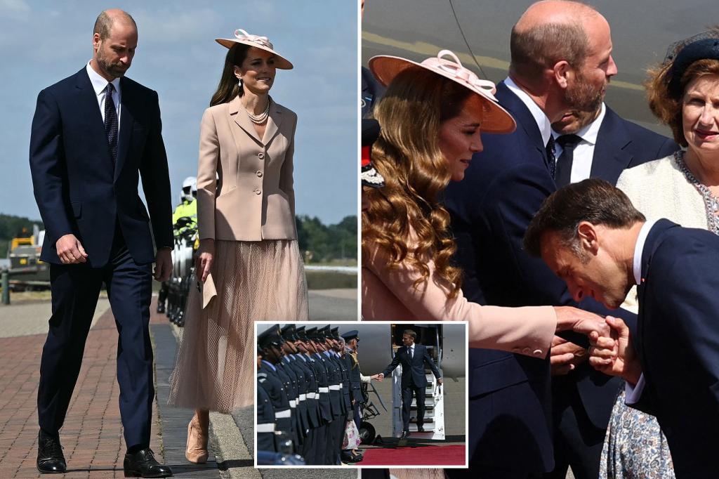France's Emmanuel Macron greeted by Prince William and Kate Middleton as he arrives in UK for 3-day state visit