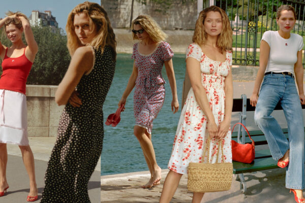 a J.Crew model wears five outfits from the J.Crew Collaboration with Rouje