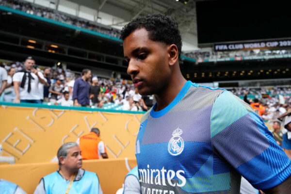 Rodrygo on the bench at the Club World Cup.