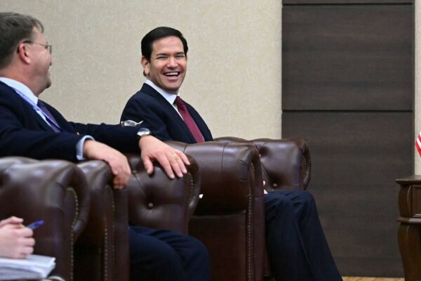 U.S. Secretary of State Marco Rubio, second left, meets with Malaysia's Prime Minister Anwar Ibrahim, right, at the prime minister's office at Parliament as the Association of Southeast Asian Nations (ASEAN) Foreign Ministers' Meeting takes place in Kuala Lumpur Thursday, July 10, 2025. (Mandel Ngan/Pool Photo via AP)