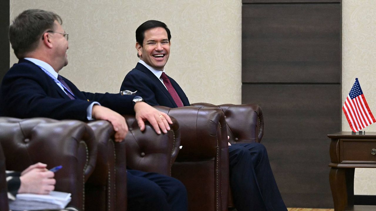 U.S. Secretary of State Marco Rubio, second left, meets with Malaysia's Prime Minister Anwar Ibrahim, right, at the prime minister's office at Parliament as the Association of Southeast Asian Nations (ASEAN) Foreign Ministers' Meeting takes place in Kuala Lumpur Thursday, July 10, 2025. (Mandel Ngan/Pool Photo via AP)